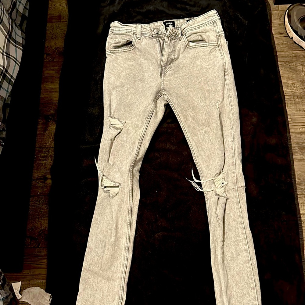 MENS COTTON ON SUPER SKINNY RIPPED JEANS